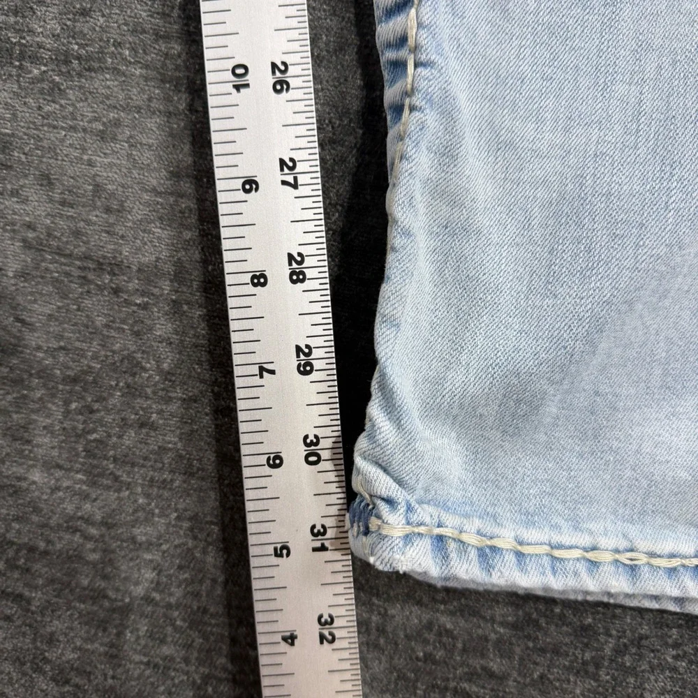 True Religion Ricky Relaxed Straight Light Wash Blue Denim Jeans Mens Size 42